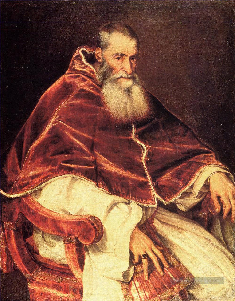 Le pape Paul Tiziano Titien Peintures à l'huile